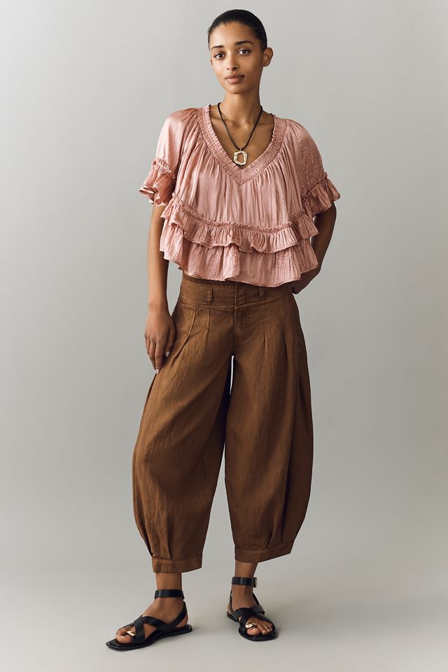 By Anthropologie Short-Sleeve Ruffle Top | Anthropologie