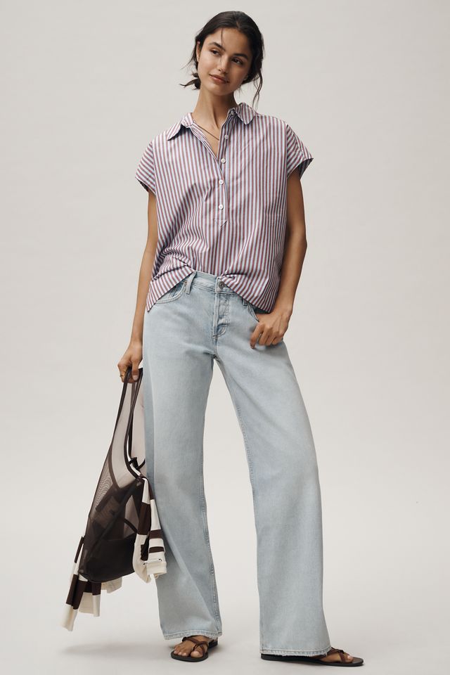 Maeve 100% Cotton Sleeveless Buttondown Shirt #1