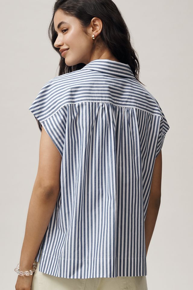 Maeve 100% Cotton Sleeveless Buttondown Shirt #2