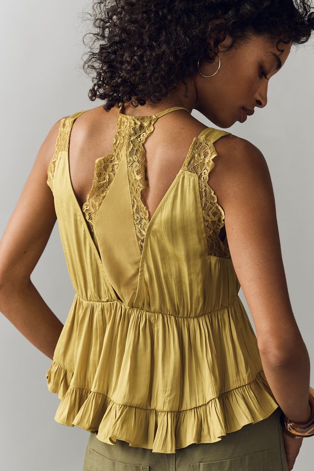 Haut babydoll à bordure en dentelle By Anthropologie #1