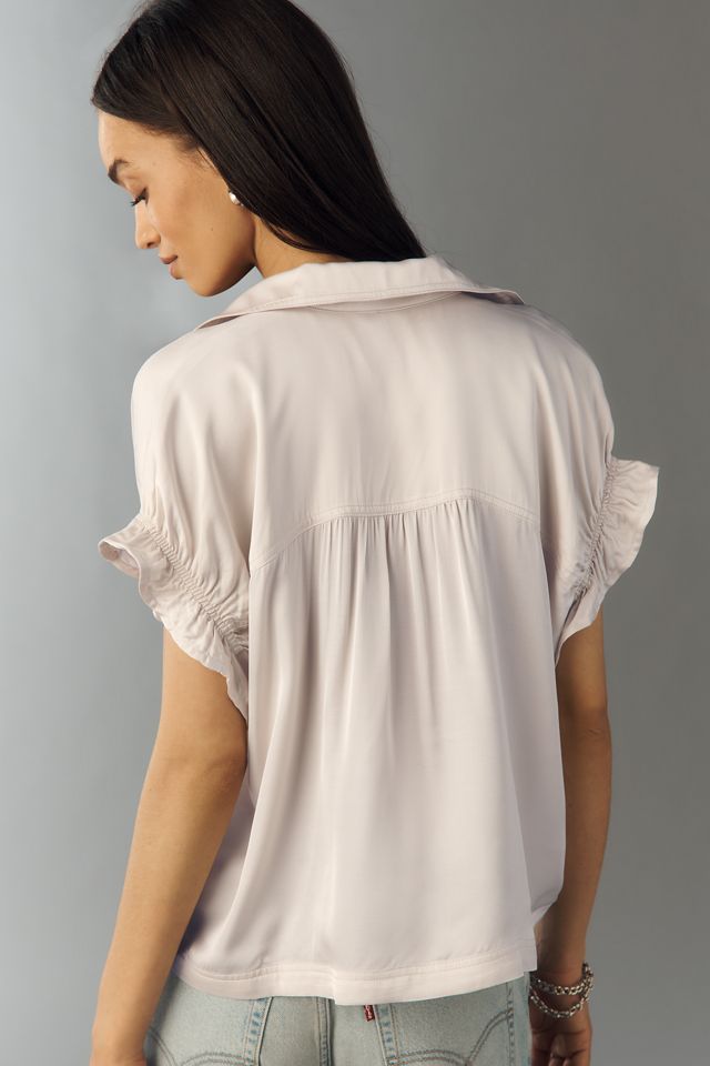 Quincy Lace Short-Sleeve Blouse by Pilcro #2