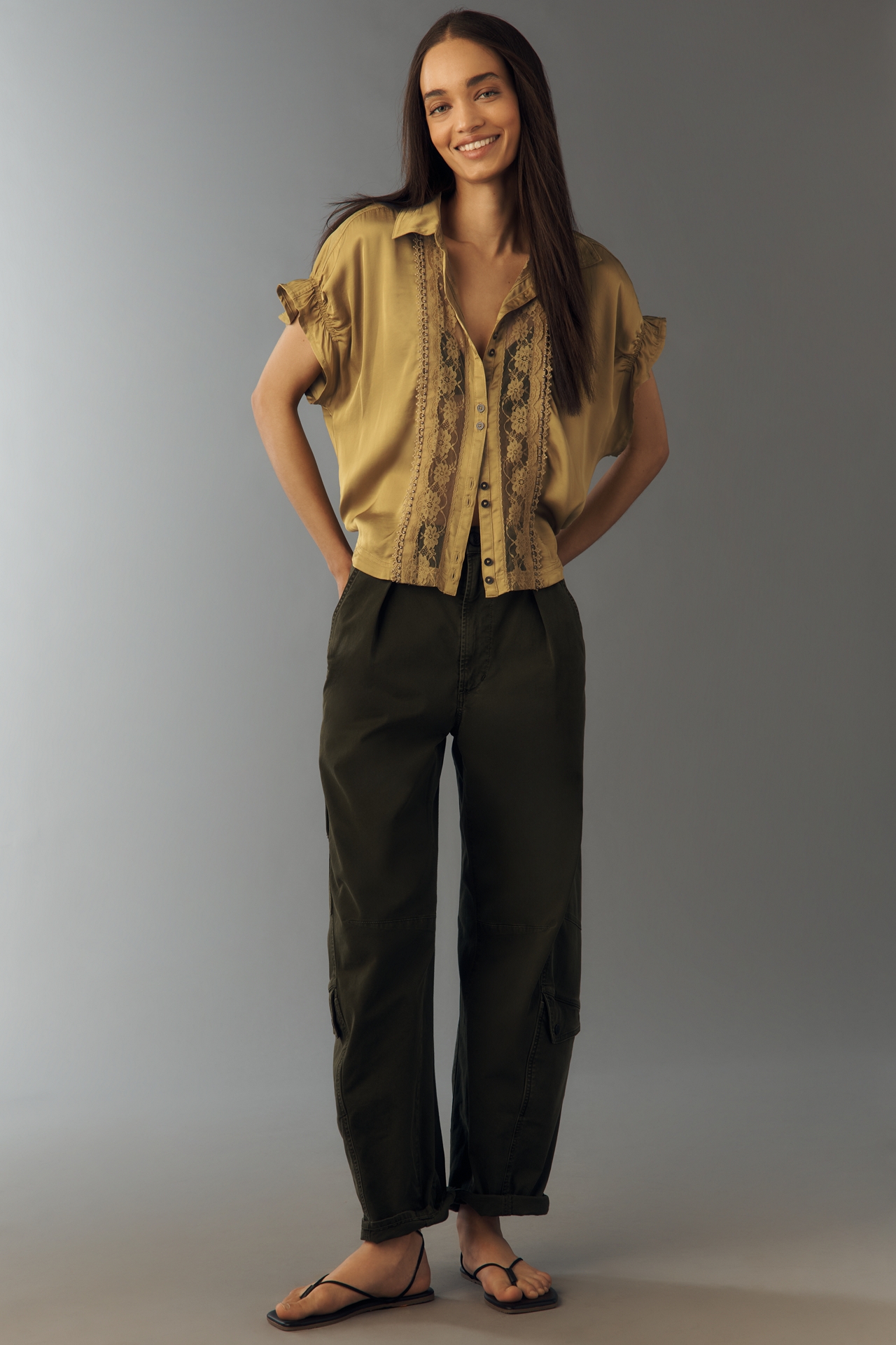 Quincy Lace Short-Sleeve Blouse by Pilcro