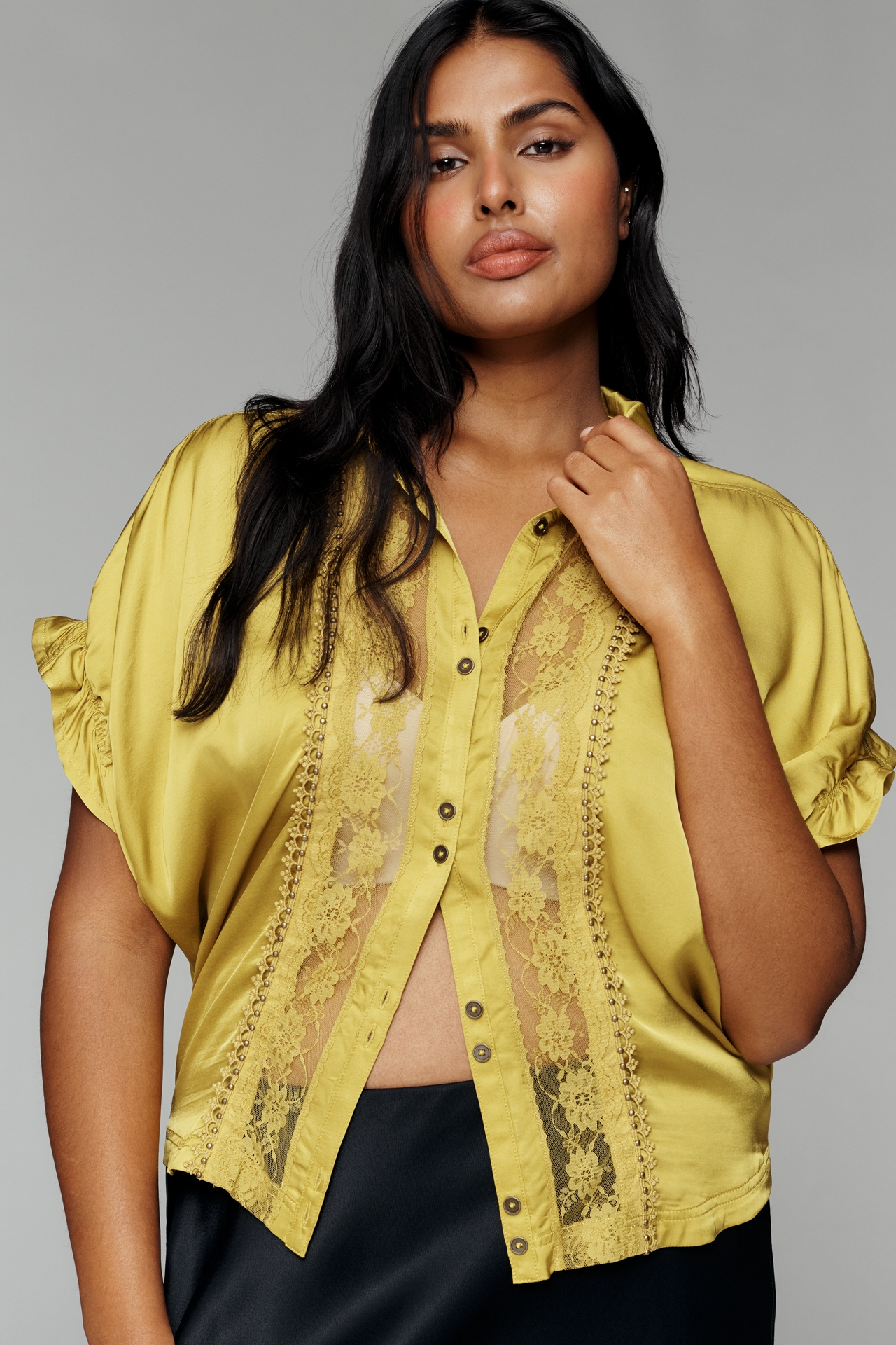 Quincy Lace Short-Sleeve Blouse by Pilcro