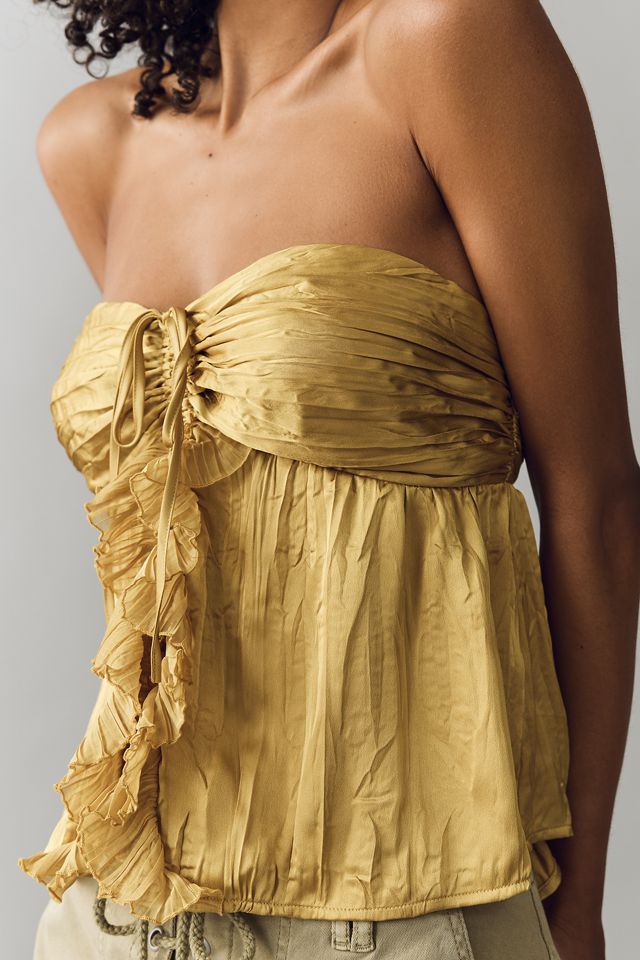 Mariana Tie-Front Strapless Top #3