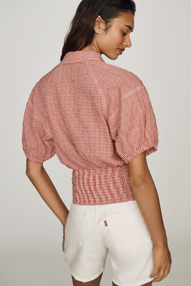 Pilcro Puff-Sleeve Tie-Front Top #2