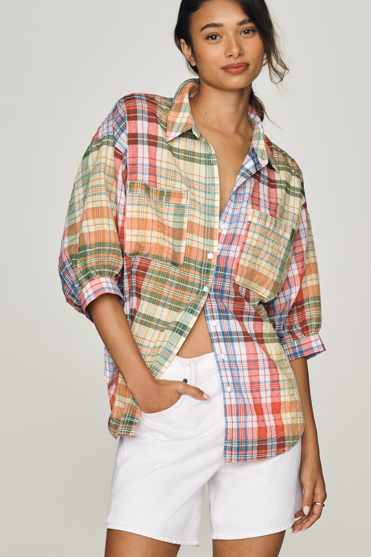 Pilcro Half-Sleeve Batwing Blouse