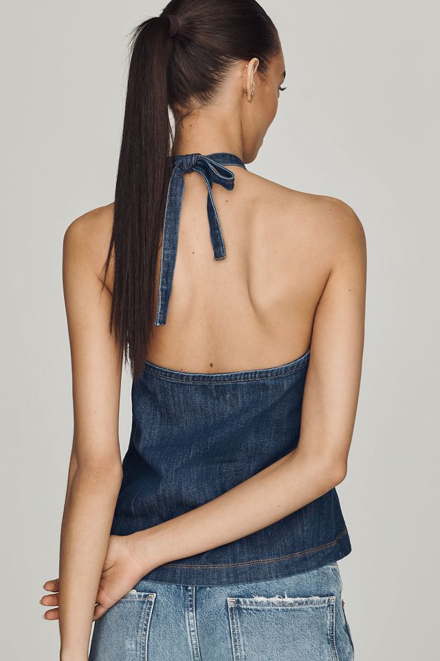 Pilcro Denim Halter Top #1