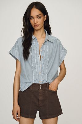 Pilcro Ruffle-Front Shirt 