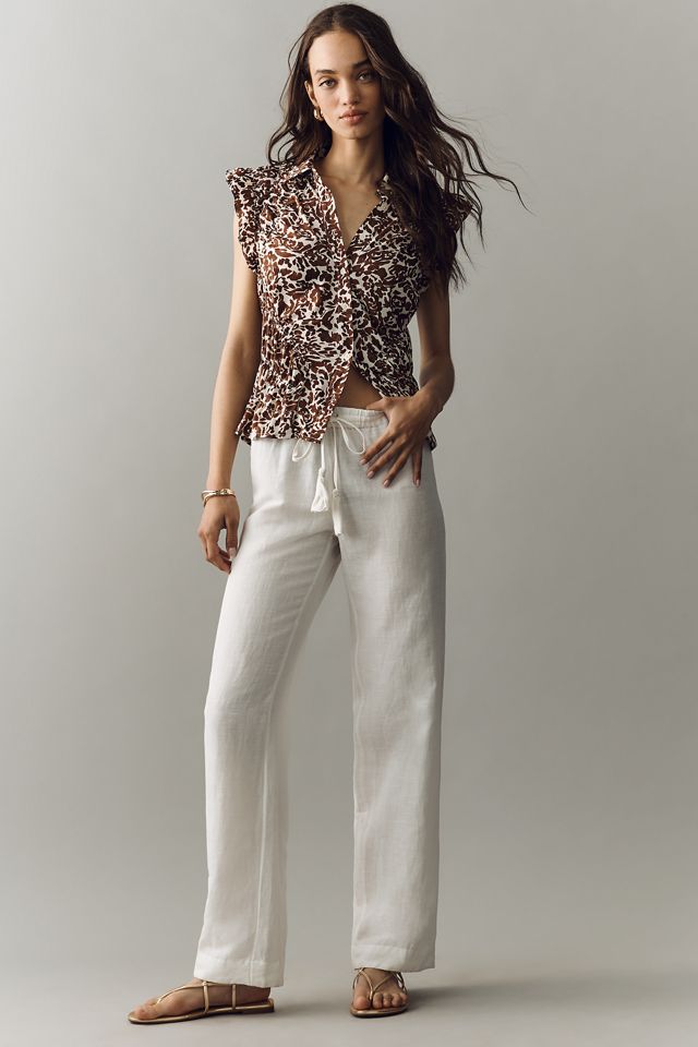 By Anthropologie Silky Shirred Blouse #1