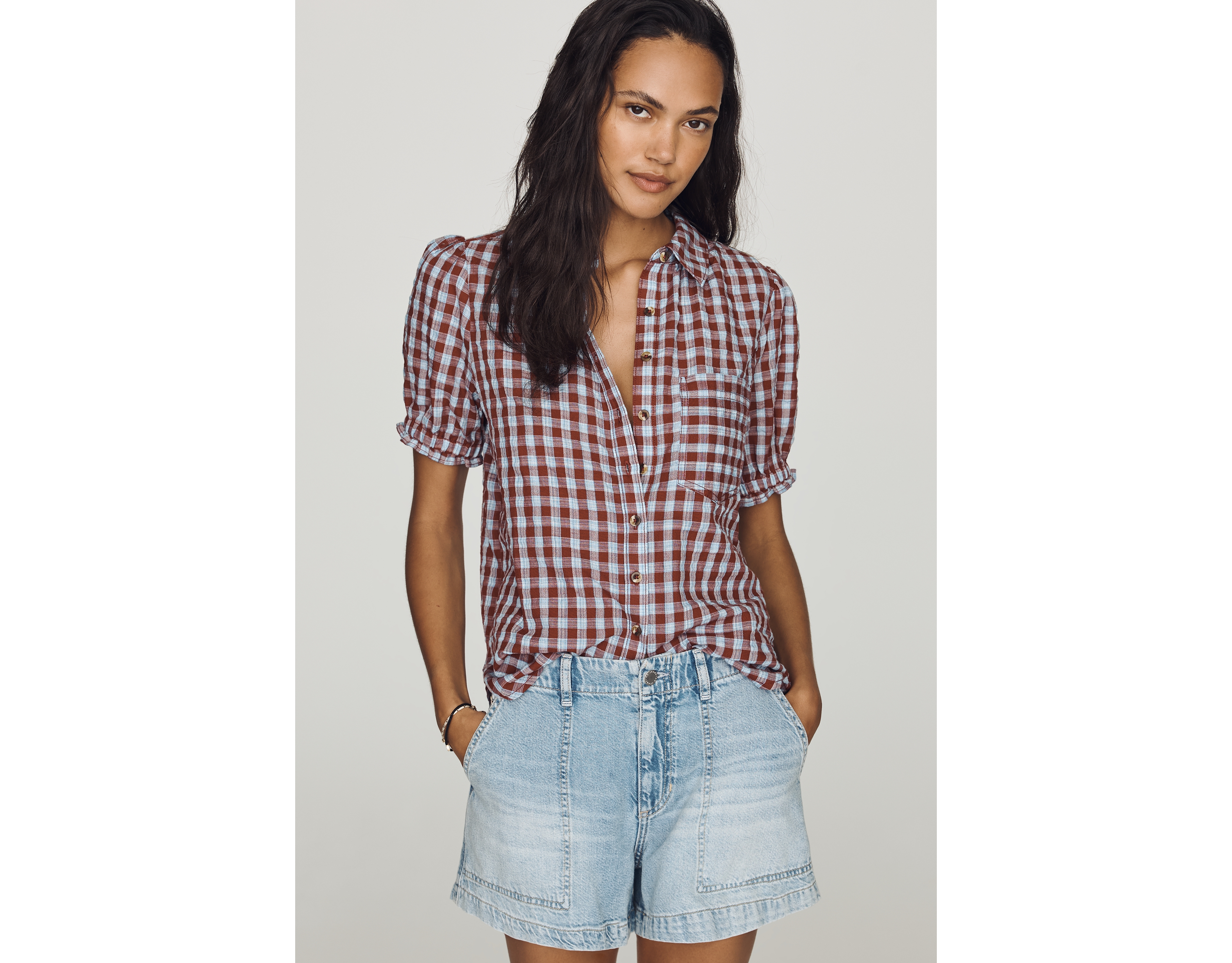 Pilcro Aly Puff-Sleeve Blouse