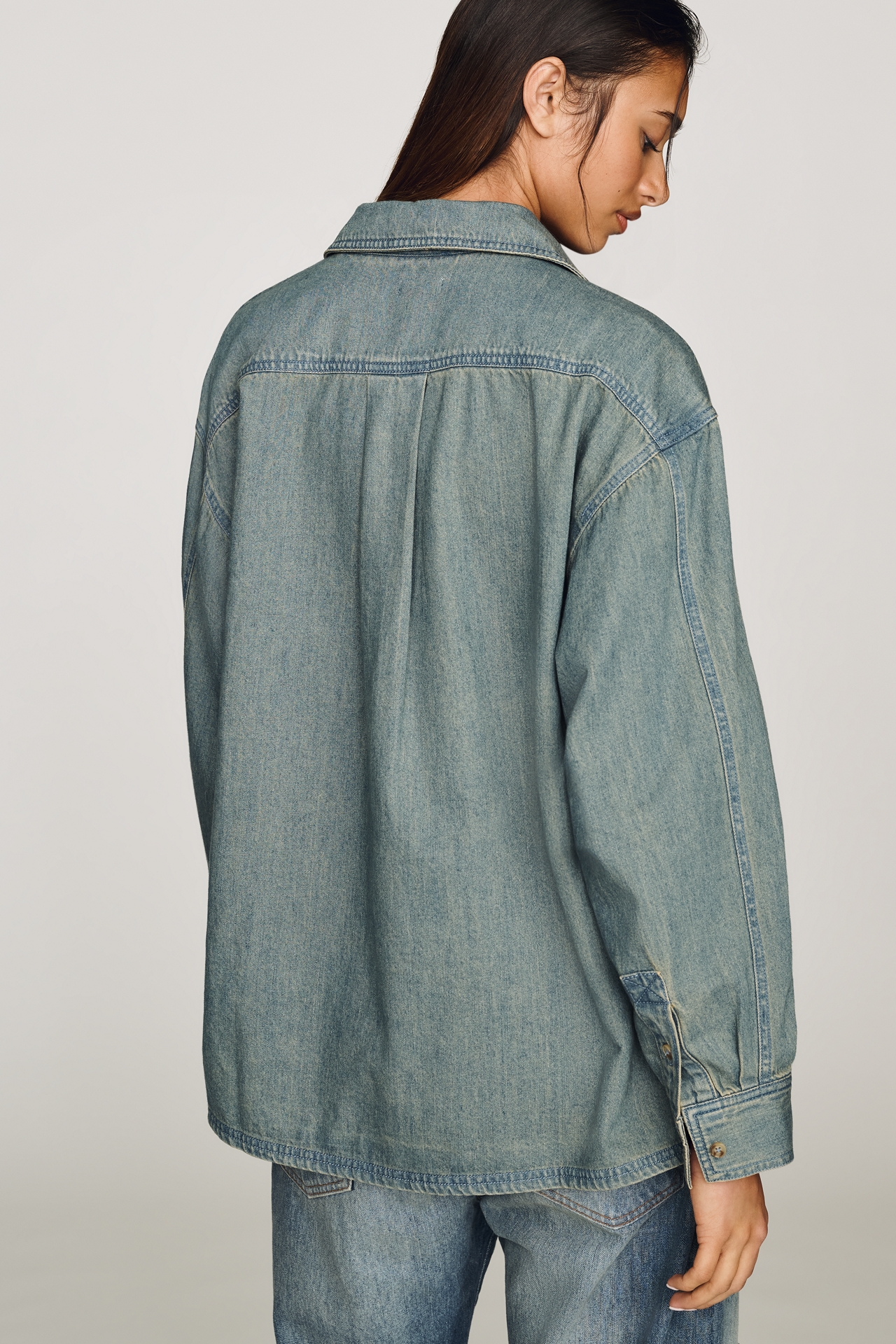 Pilcro Cotton Denim Buttondown Shirt