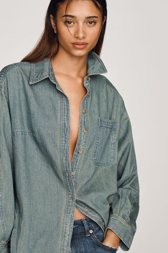 Pilcro Cotton Denim Buttondown Shirt #3