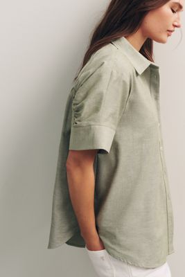 Maeve Short-Sleeve Yoke Shirt