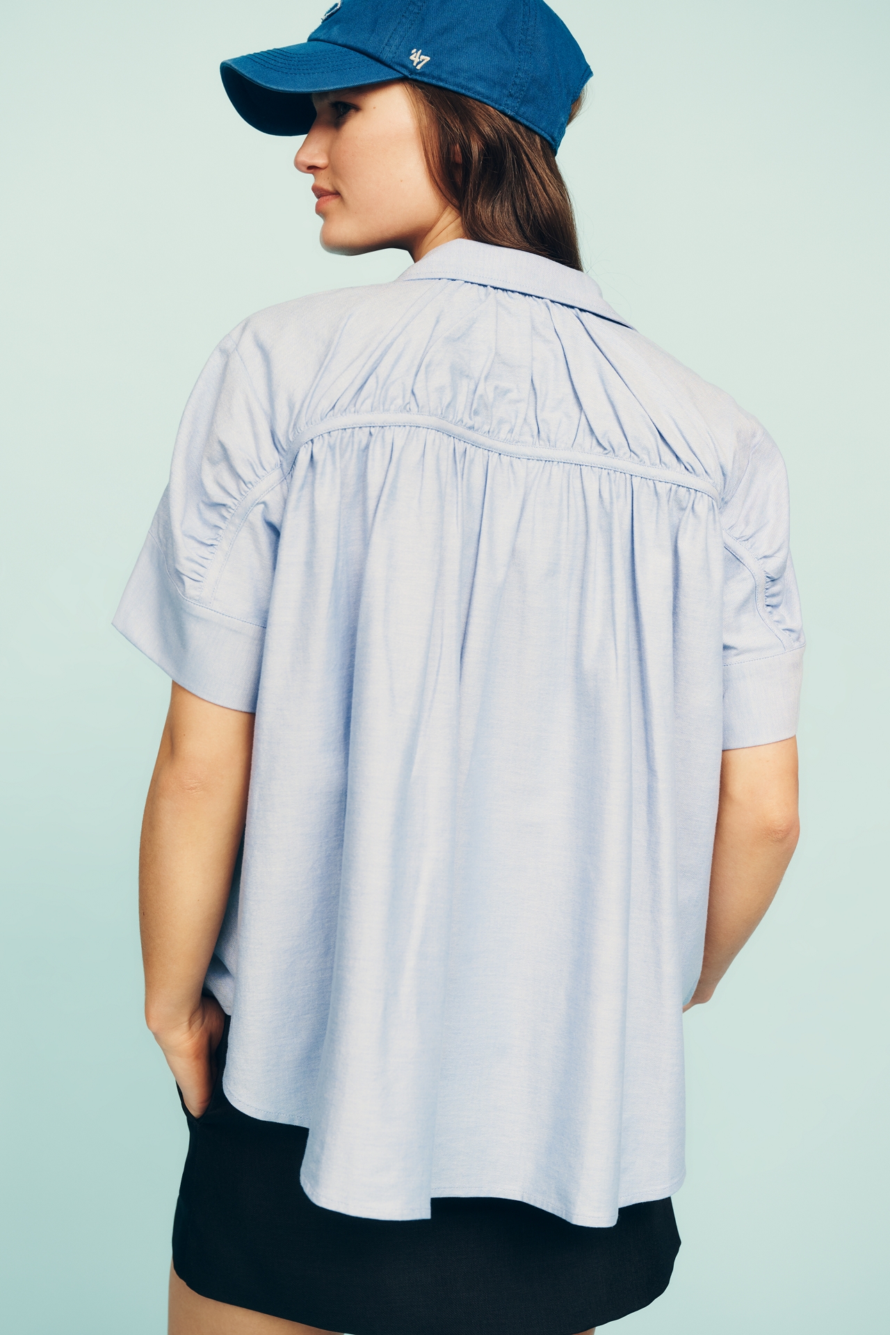Maeve Short-Sleeve Yoke Shirt