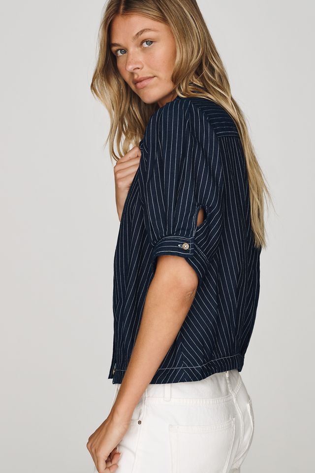 Pilcro Cotton Denim Puff-Sleeve Top  #2