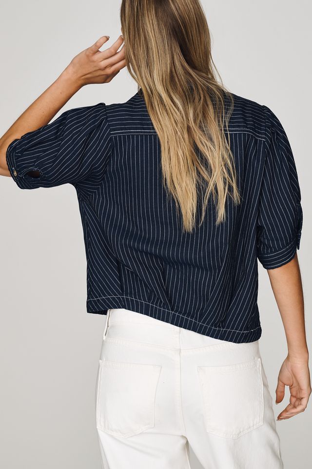 Pilcro Cotton Denim Puff-Sleeve Top  #3