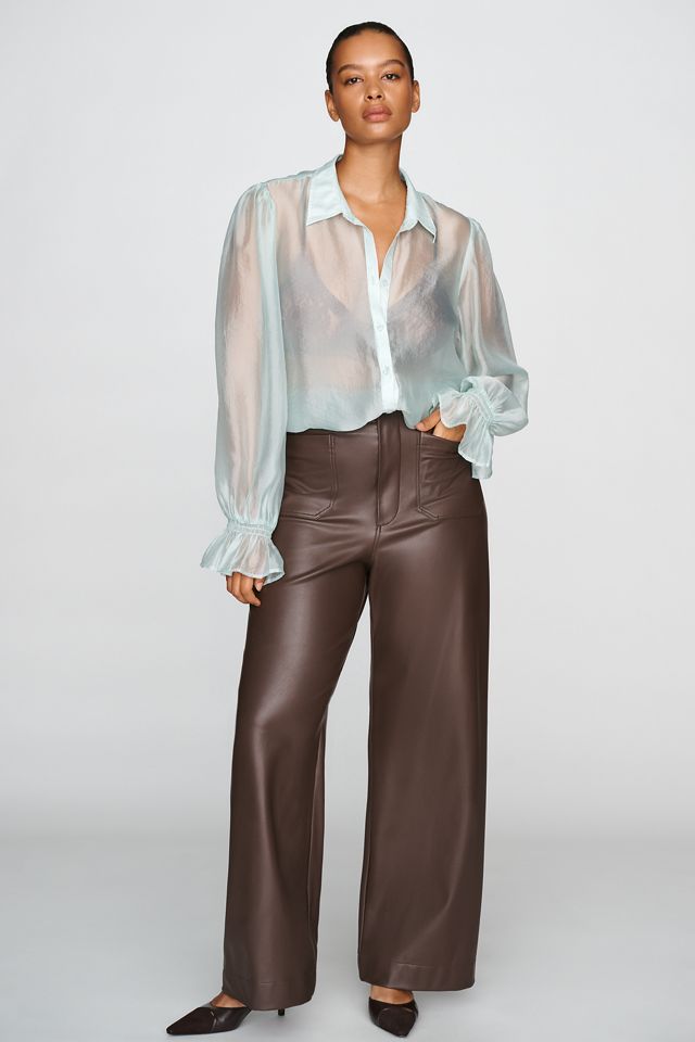 By Anthropologie Sheer Bishop Sleeve Blouse | AnthroHome