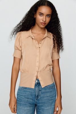 By Anthropologie Puff-Sleeve Blouse
