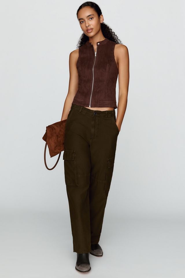 By Anthropologie Faux-Suede Moto Vest #2