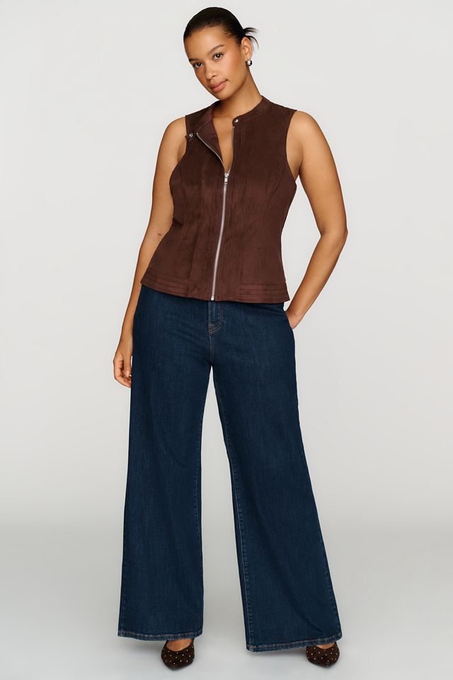 By Anthropologie Faux-Suede Moto Vest #5