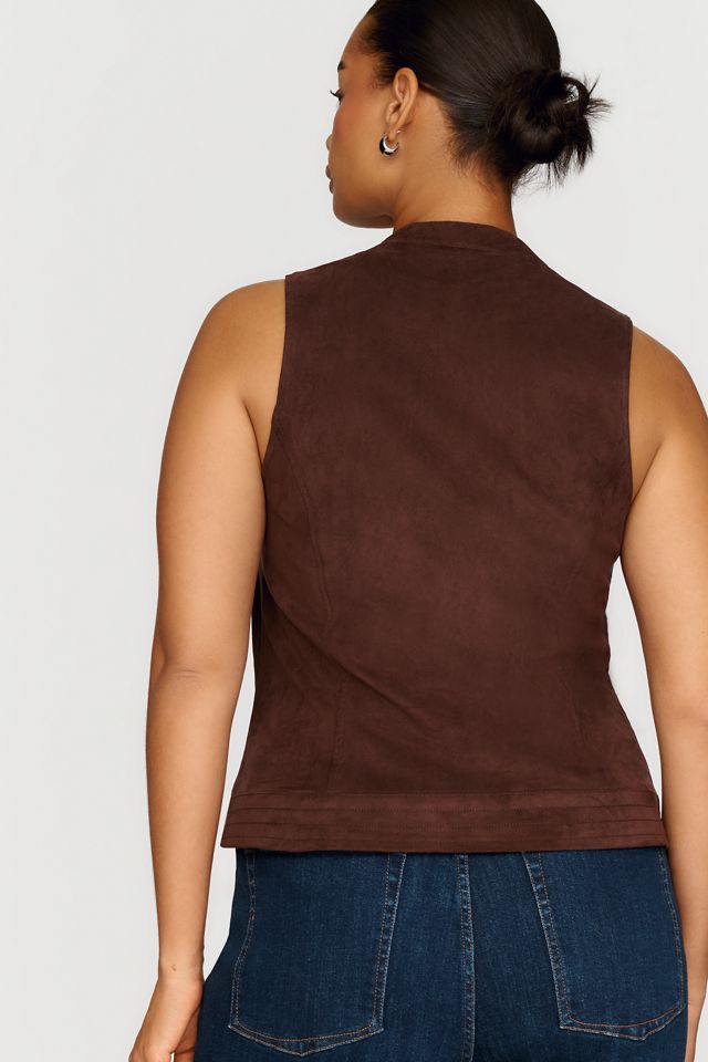 By Anthropologie Faux-Suede Moto Vest #7