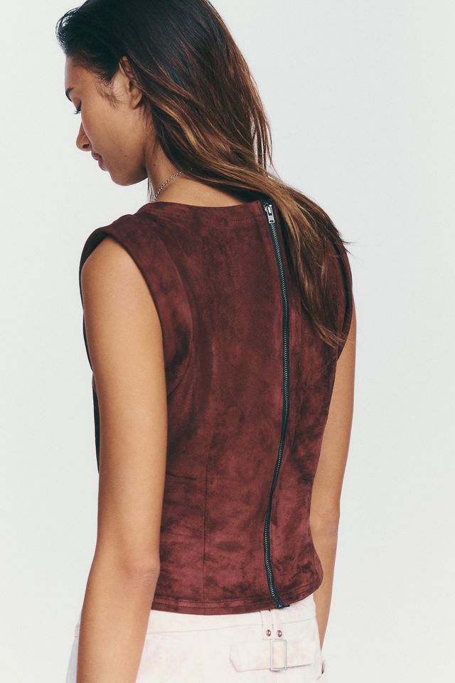 Pilcro Kendall Faux-Suede Sleeveless Top #1