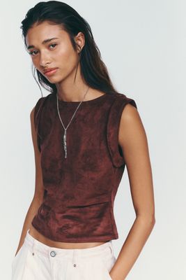 Pilcro Kendall Faux Suede Sleeveless Top