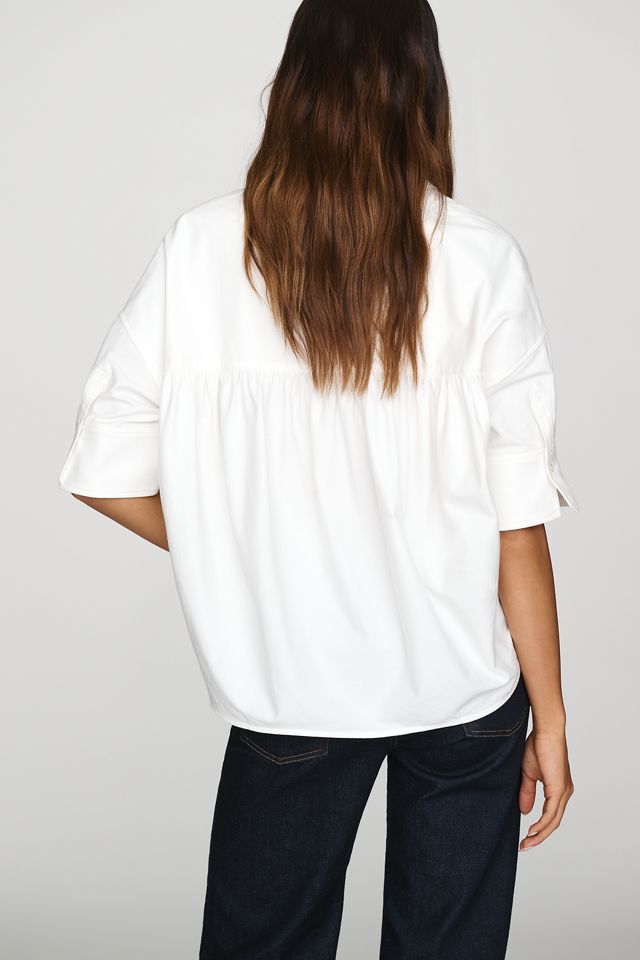 Maeve Mabel Boxy Oxford Embroidered Shirt #3