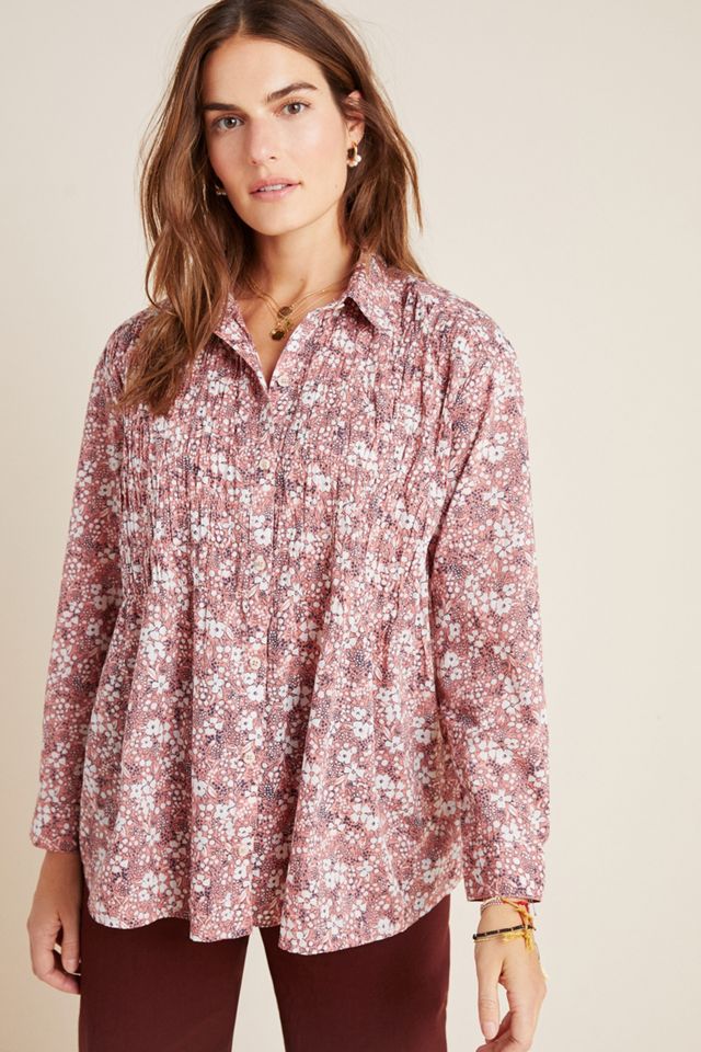 The Sasha Smocked Boyfriend Buttondown #3