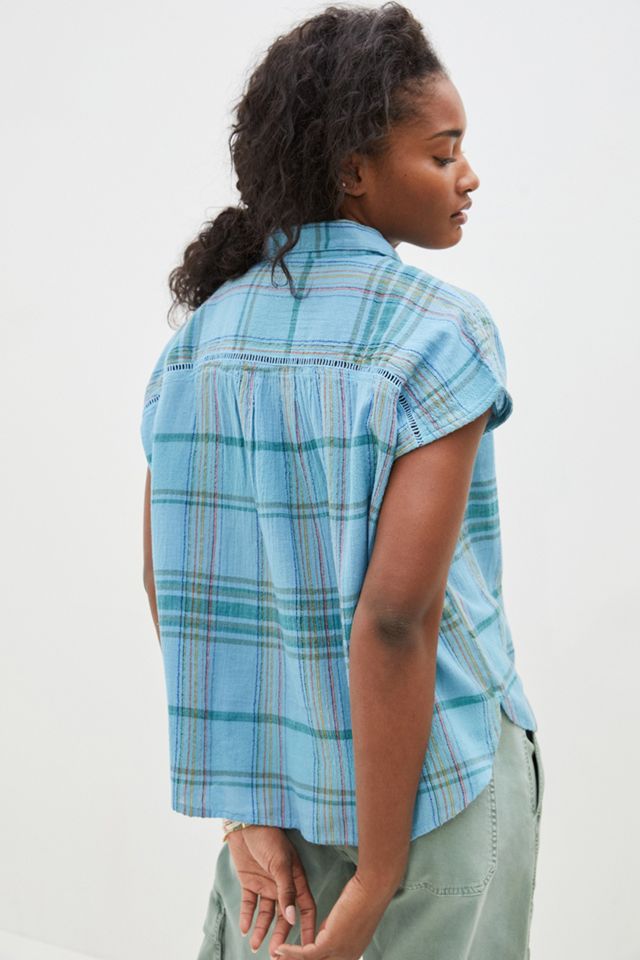 Pilcro The Serena Surf Henley Blouse #1