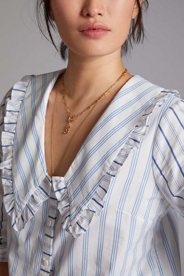 Maeve Ruffled Collar Buttondown #2