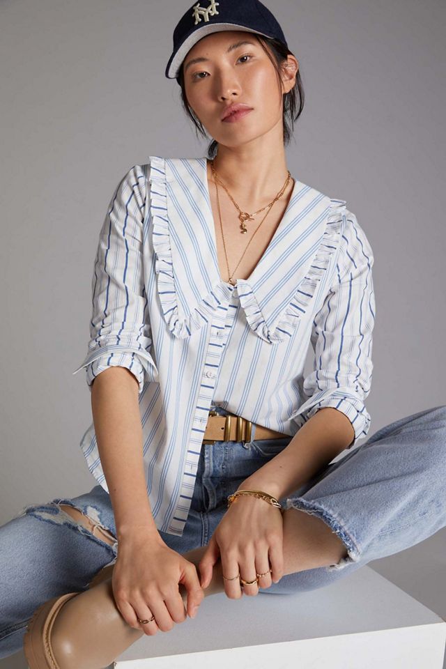 Maeve Ruffled Collar Buttondown #1