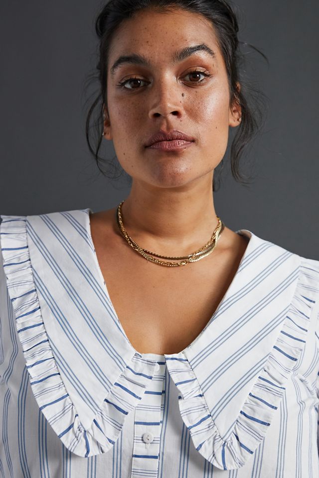 Maeve Ruffled Collar Buttondown #5