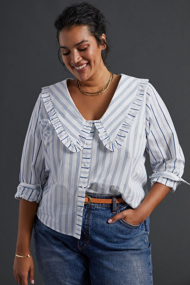 Maeve Ruffled Collar Buttondown #4