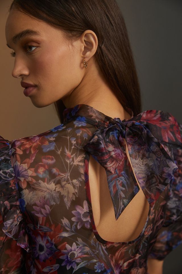 Maeve Puff-Sleeved Organza Blouse #2