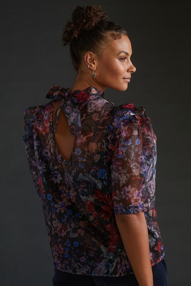 Maeve Puff-Sleeved Organza Blouse #7