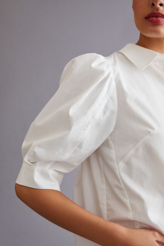 Maeve Poplin Henley Shirt #1