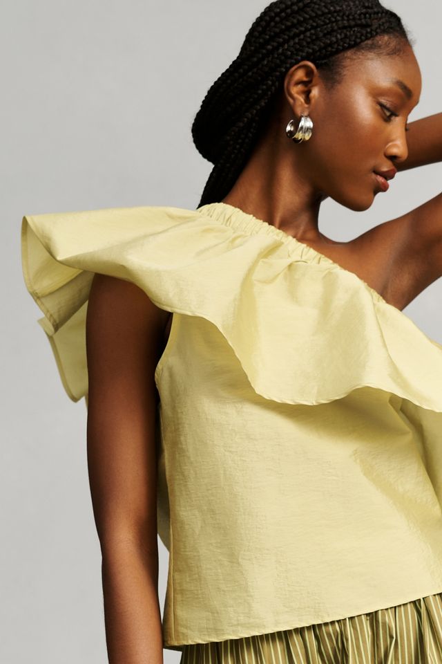 Maeve Ruffled One-Shoulder Blouse #2