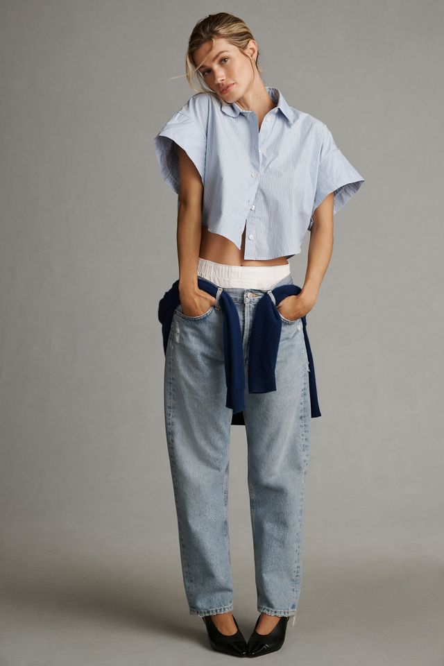 Maeve Cropped Buttondown Blouse #2