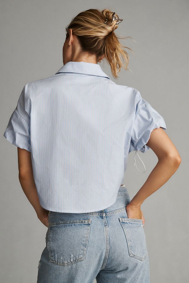 Maeve Cropped Buttondown Blouse #3