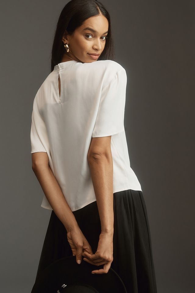 Maeve Short-Sleeve Woven Tee #1