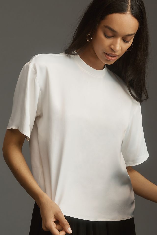 Maeve Short-Sleeve Woven Tee #3