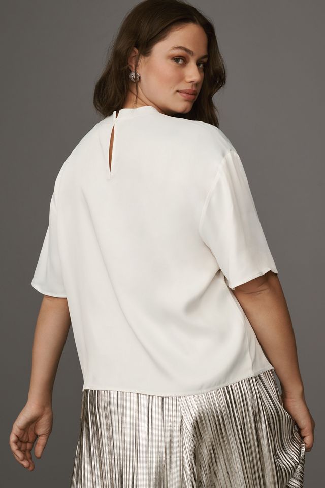 Maeve Short-Sleeve Woven Tee #5