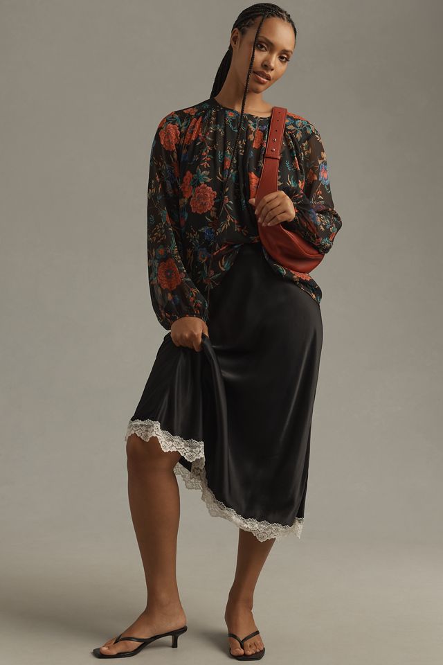 Maeve Long-Sleeve Pleated Peasant Blouse #6