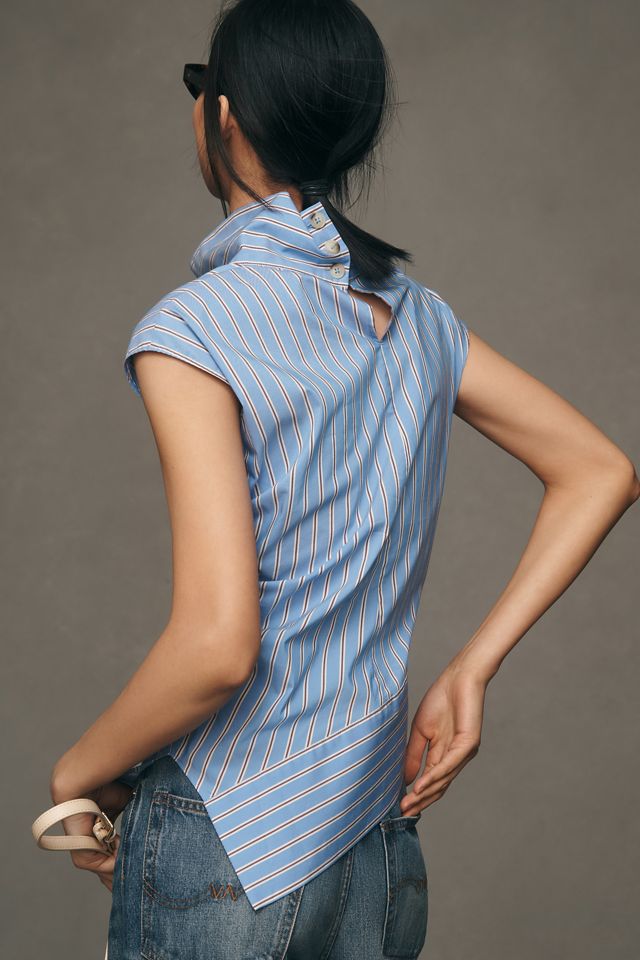 Maeve Mock-Neck Asymmetric Muscle Top #1