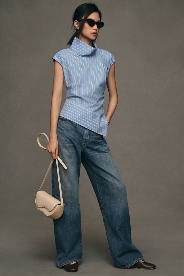 Maeve Mock-Neck Asymmetric Muscle Top #2