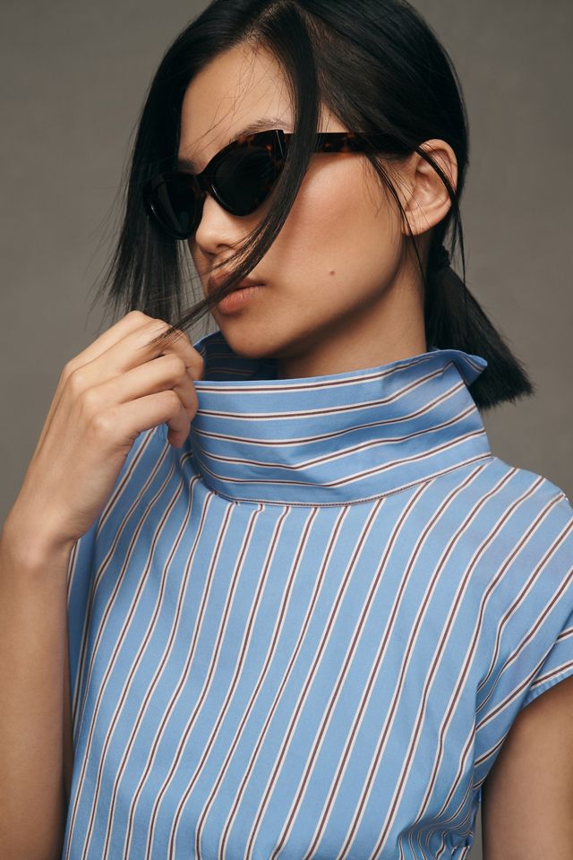 Maeve Mock-Neck Asymmetric Muscle Top #3