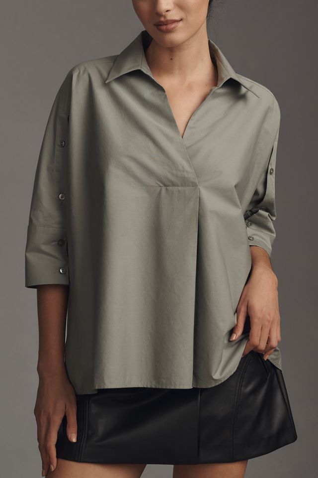 By Anthropologie Button-Sleeve Blouse #2