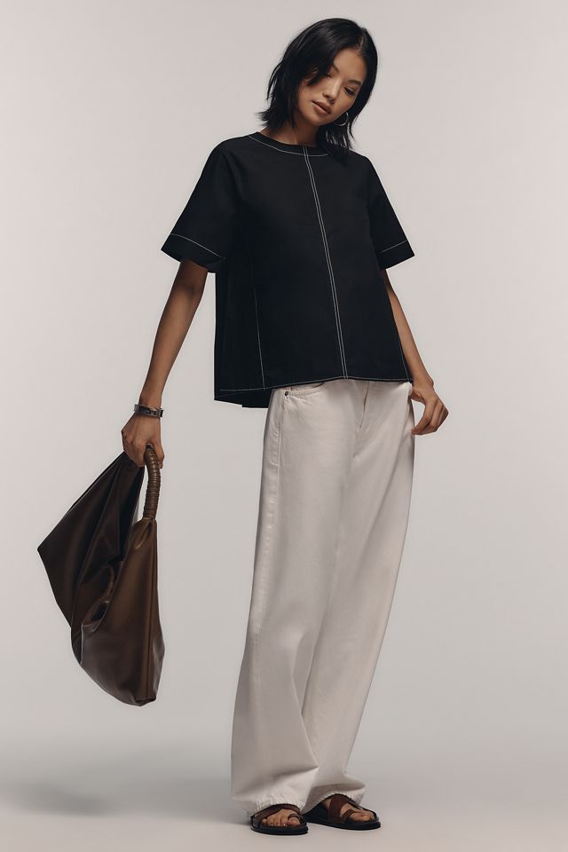 The Emmy Short-Sleeve Swing Blouse by Maeve #2