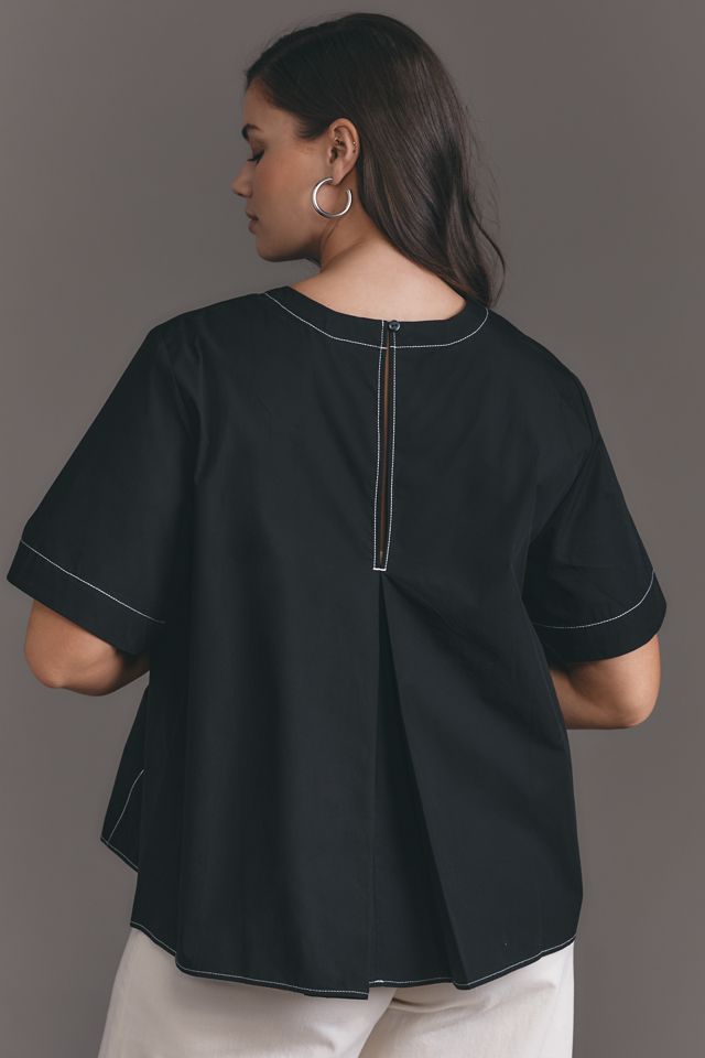 The Emmy Short-Sleeve Swing Blouse by Maeve #4